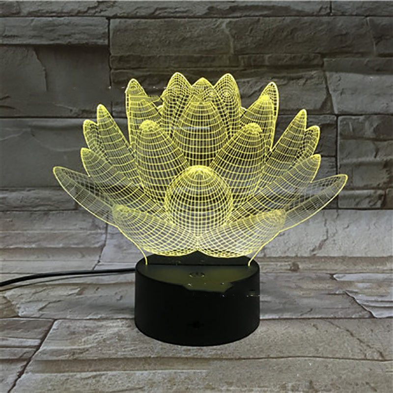 Touch Remote Control Bedroom Bedside 3d Night Light - One Red Hill