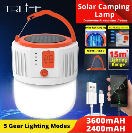 Outdoor LED solar rechargeable lamp