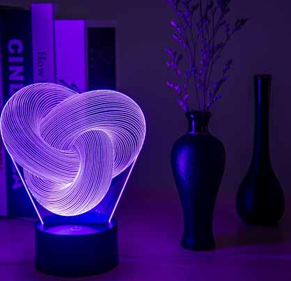 Twist Abstract LED 3D Night Light Touch Colorful Acrylic 3D Table Lamp Decoration Lighting Baby Sleeping Mood Lamp Best Gift - One Red Hill