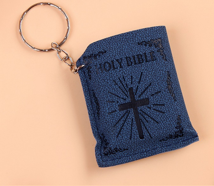 Mini HOLY Bible Keychain Religious Christian Jesus Cross Key Chain Women Prayer God Bless Gift Souvenirs Keyring - One Red Hill