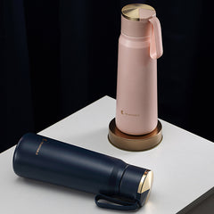 Stainless steel vacuum flask with handle