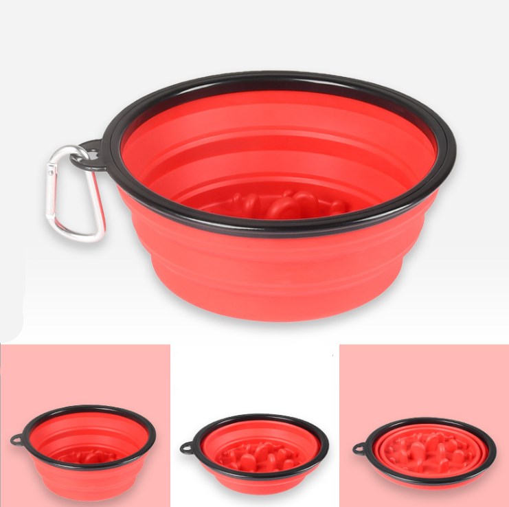 Outdoor Portable Pet Collapsible Slow Food Bowl - One Red Hill