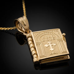 Religion Necklace Openable Holy Bible Book Pendant Necklaces Christian Jewelry