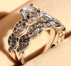 New set of rings wedding ring set men and women couple ring jewelry - One Red Hill