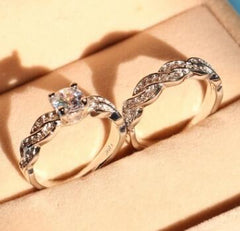 New set of rings wedding ring set men and women couple ring jewelry - One Red Hill