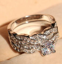 New set of rings wedding ring set men and women couple ring jewelry - One Red Hill
