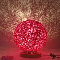Hot Selling Creative Linen Table Lamp Novel and Unique LED Intelligent USB7 Color RGB16 Color Remote Control Rattan Ball Lamp - One Red Hill