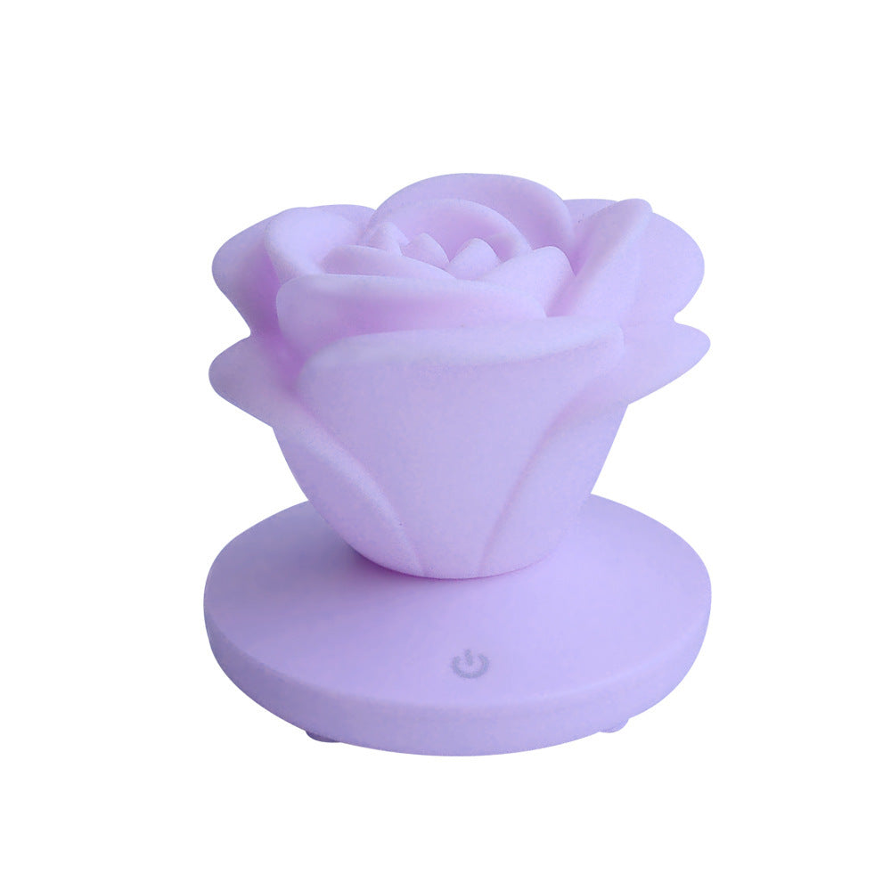 4 Colors Romantic Rose-shape Three Lighting Level Dimming Touch Night Light Valentine's Day Night Light - One Red Hill