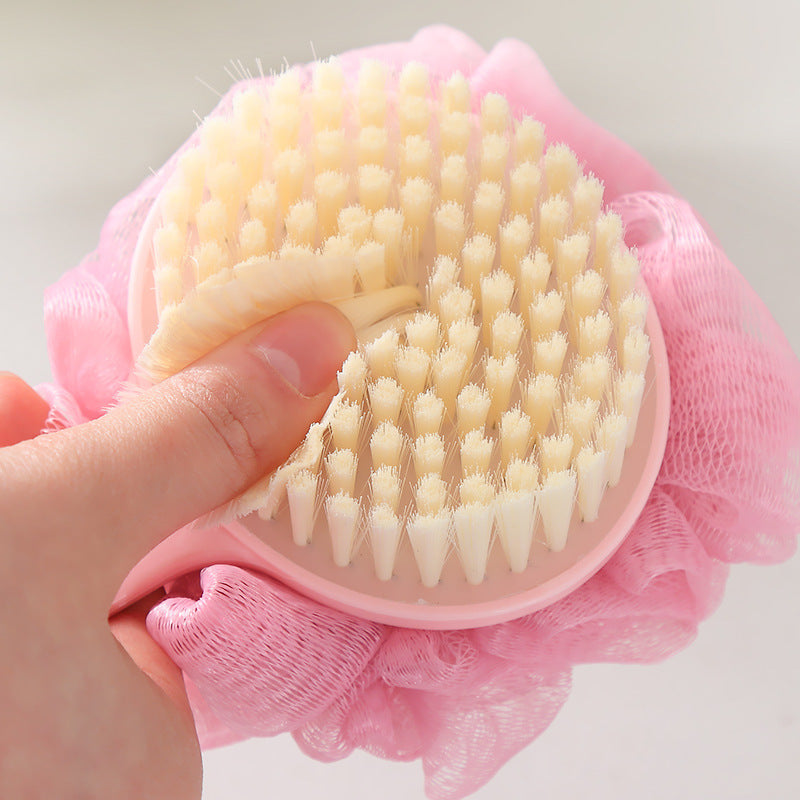 Long-Handled Back Rubbing Bath Brush For Bathing Flowers