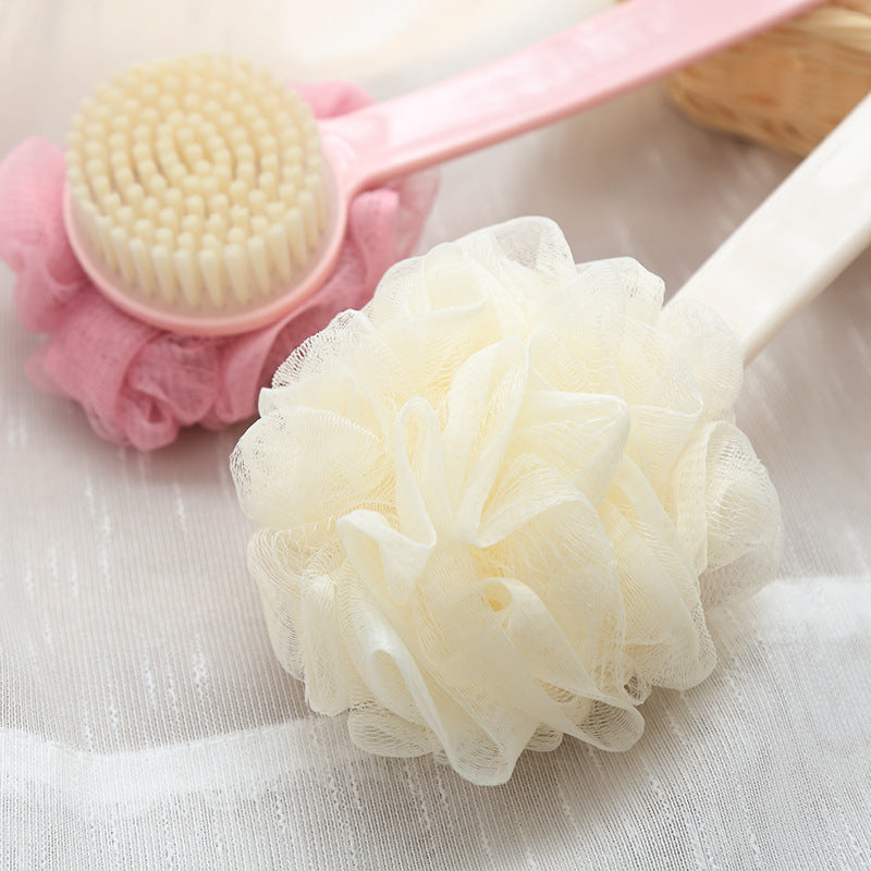 Long-Handled Back Rubbing Bath Brush For Bathing Flowers