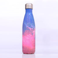 Best Selling New Starry Sky Galaxy Coke Bottle Stainless Steel Vacuum Flask Creative Gradient Color Handy Cup - One Red Hill