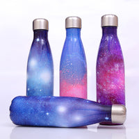 Best Selling New Starry Sky Galaxy Coke Bottle Stainless Steel Vacuum Flask Creative Gradient Color Handy Cup - One Red Hill