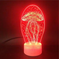 New jellyfish 3D night light remote control 3D light colorful touch led visual light gift atmosphere 3D table light - One Red Hill