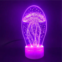 New jellyfish 3D night light remote control 3D light colorful touch led visual light gift atmosphere 3D table light - One Red Hill