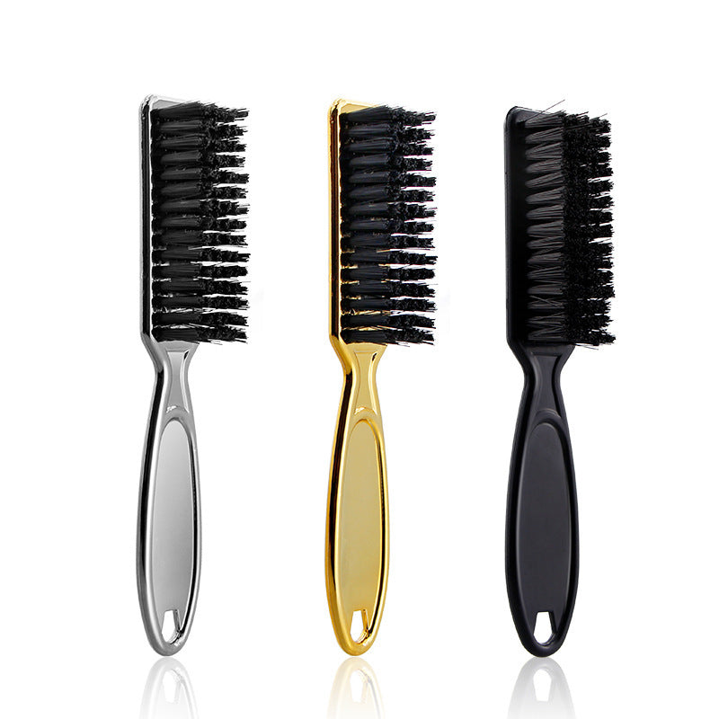 Retro Gradient Oil Head Electroplating Broken Hair Sweep Neck Beard Brush Hair Salon Hairdressing Tools - One Red Hill