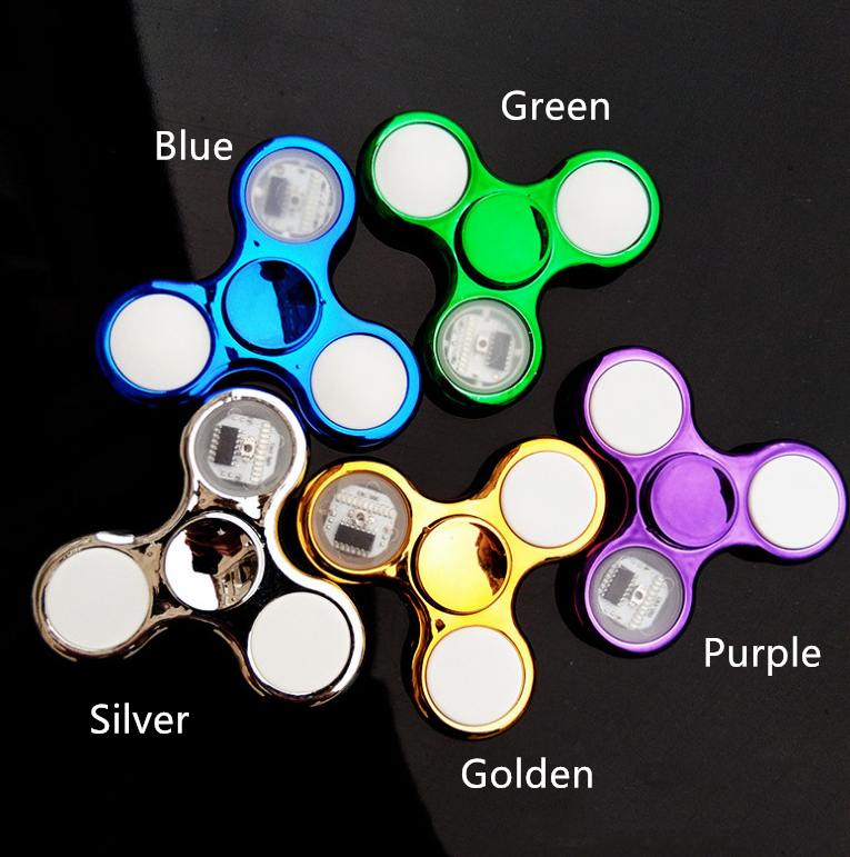 Luminous LED Light Fidget Spinner Hand Top Spinners Glow in Dark Light