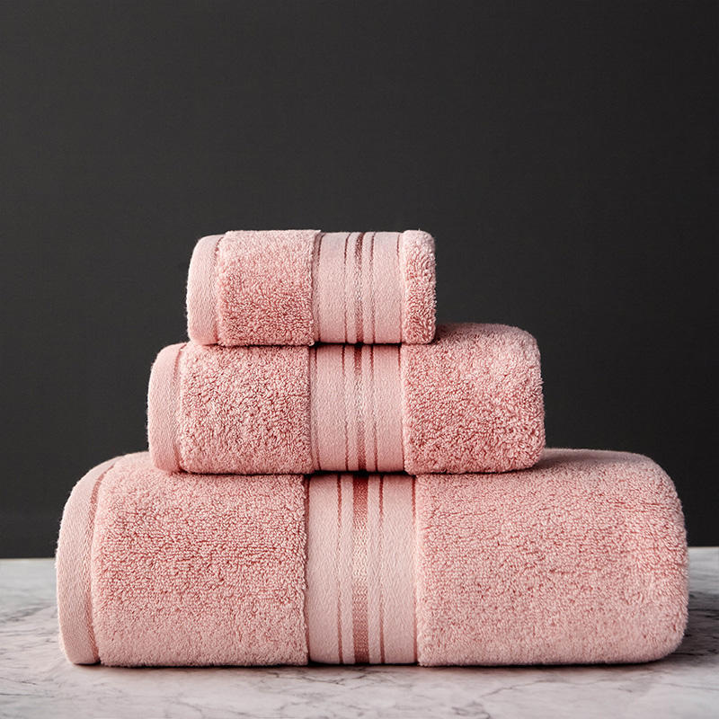 Pure Color Thick Cotton Bath Towel Set Towel Set Increased Pure Cotton Beach Towel Beauty Salon Bath Towel