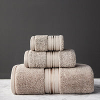 Pure Color Thick Cotton Bath Towel Set Towel Set Increased Pure Cotton Beach Towel Beauty Salon Bath Towel - One Red Hill