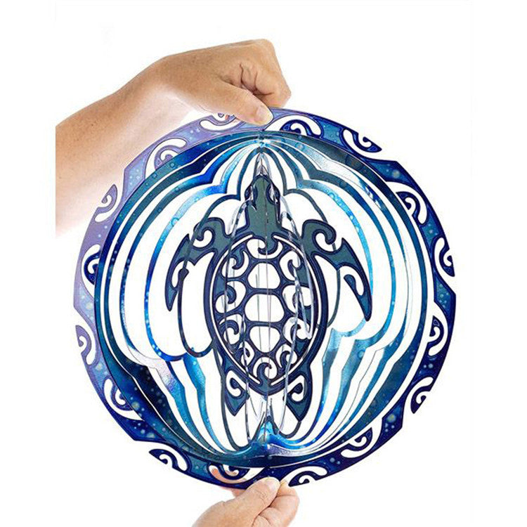 SEA TURTLE WIND SPINNER 3D Sea Turtle Rotating Wind Chime Foldable Rotating Charm - One Red Hill