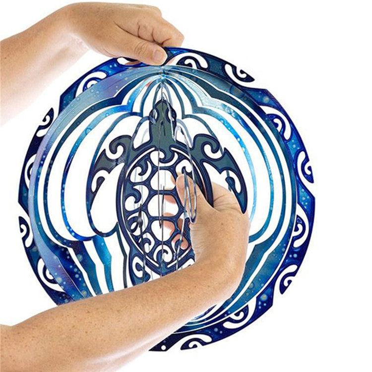 SEA TURTLE WIND SPINNER 3D Sea Turtle Rotating Wind Chime Foldable Rotating Charm - One Red Hill