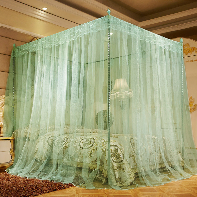 Household Mosquito Net princess Wind Floor Stand Encrypted Thick Mosquito Net - One Red Hill