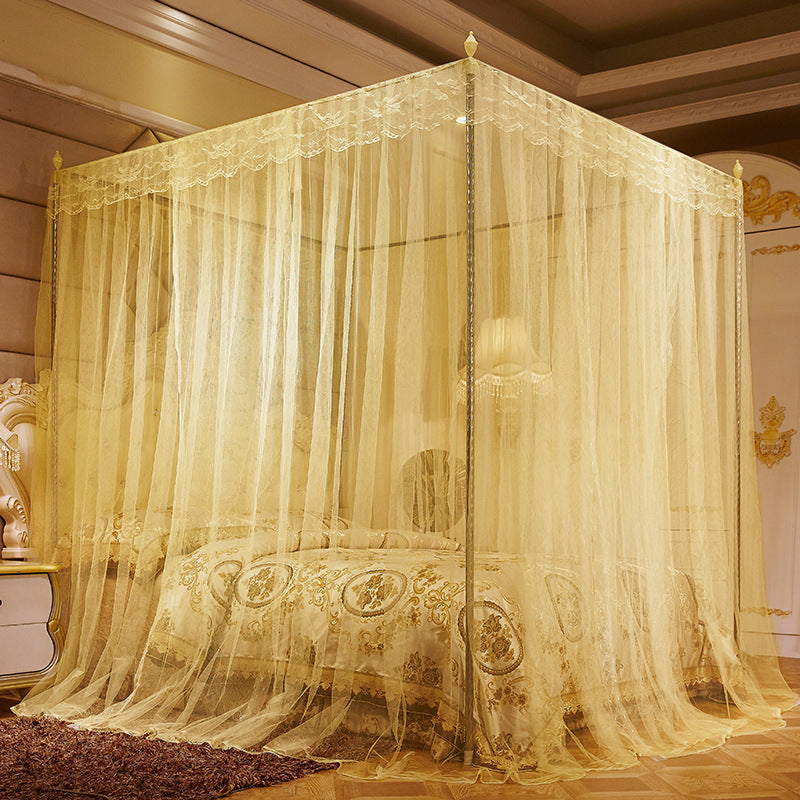 Household Mosquito Net princess Wind Floor Stand Encrypted Thick Mosquito Net - One Red Hill