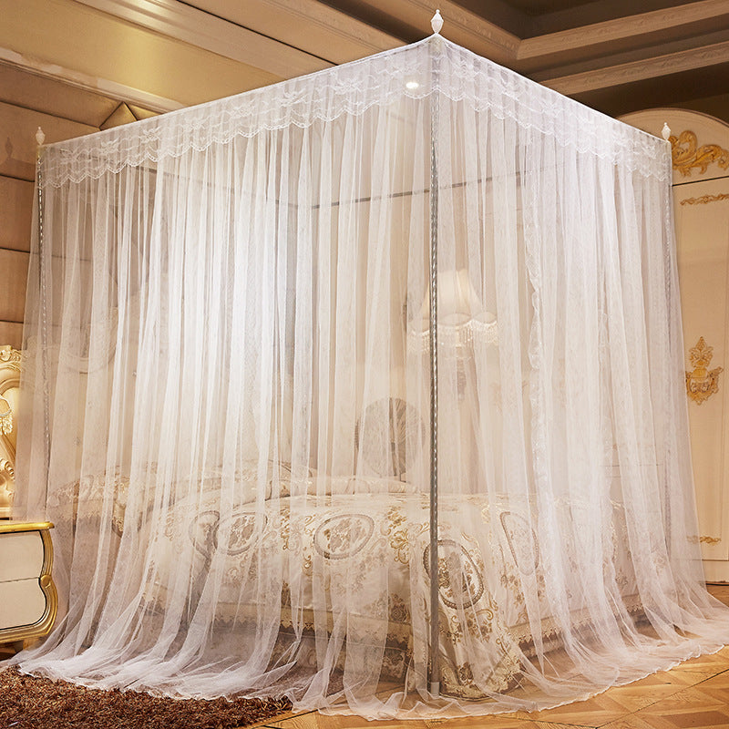 Household Mosquito Net princess Wind Floor Stand Encrypted Thick Mosquito Net - One Red Hill