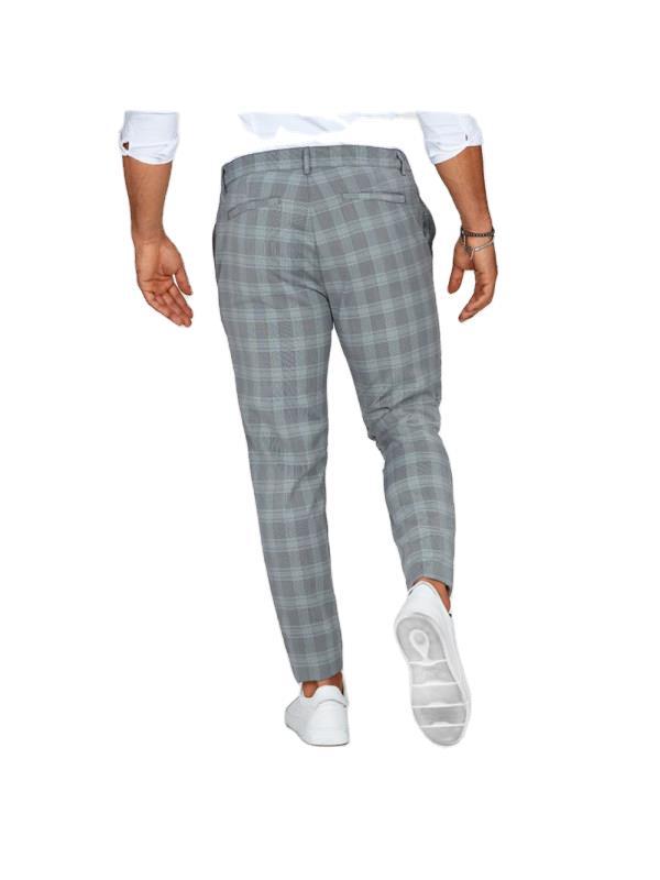 Plaid Print Pants Men'