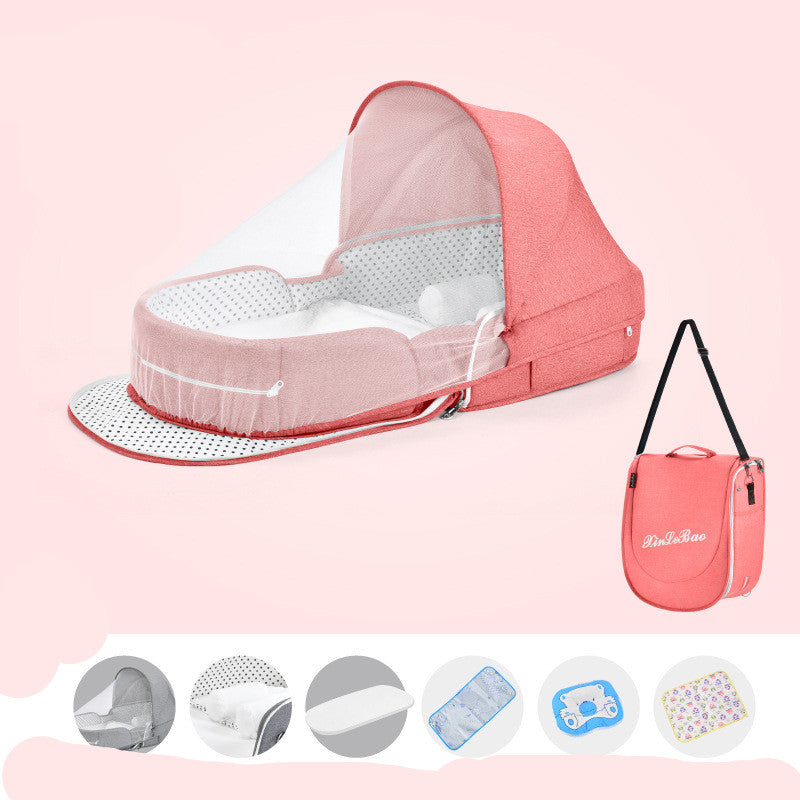 Baby Crib Multifunctional Folding Protection Mosquito Net Infant Camping Bed Travel Cot - One Red Hill