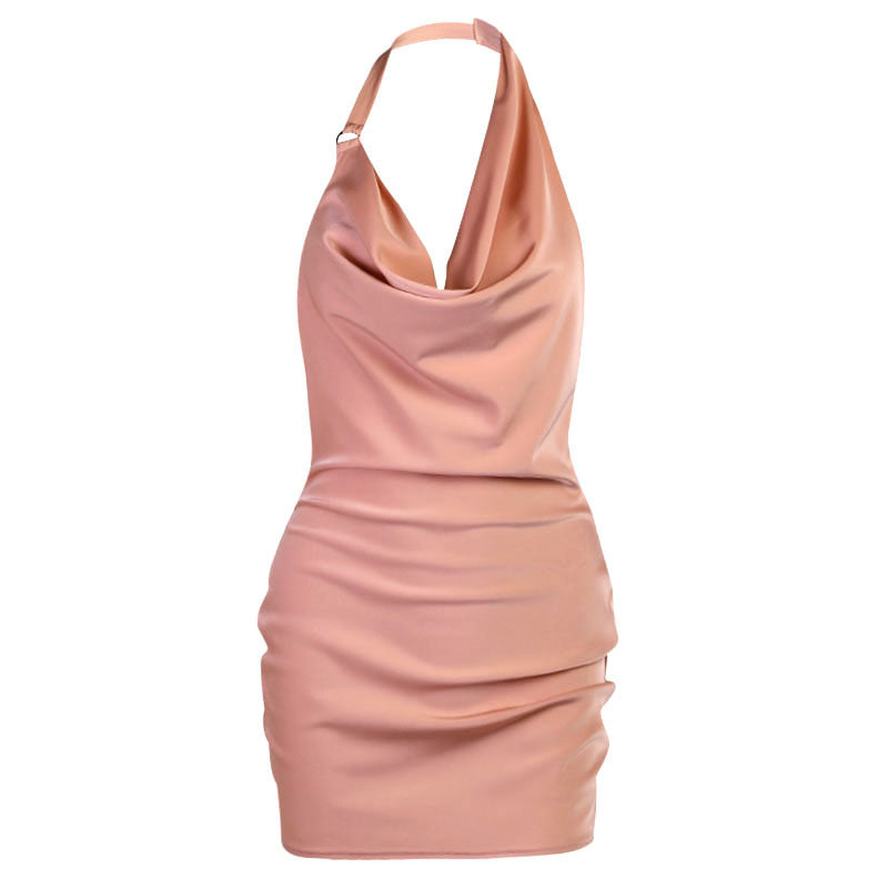 Neck Backless Mini Sleeveless Summer Party Dress