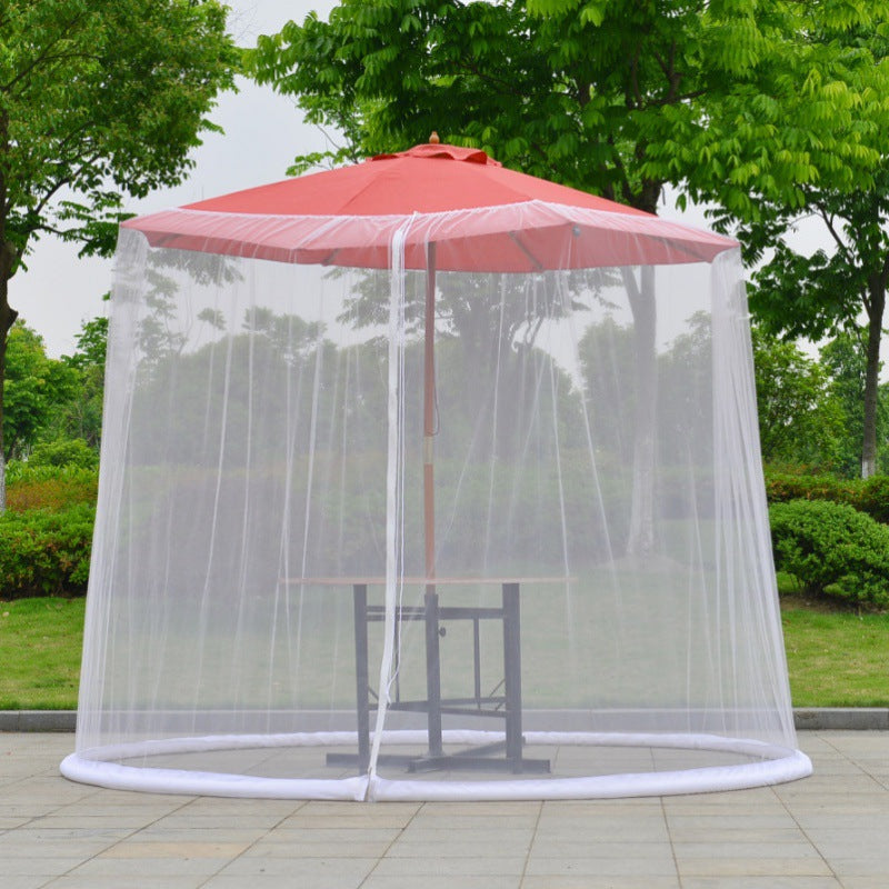 Mosquito Net Outdoor Patio Umbrella Net Cover Roman Umbrella - One Red Hill