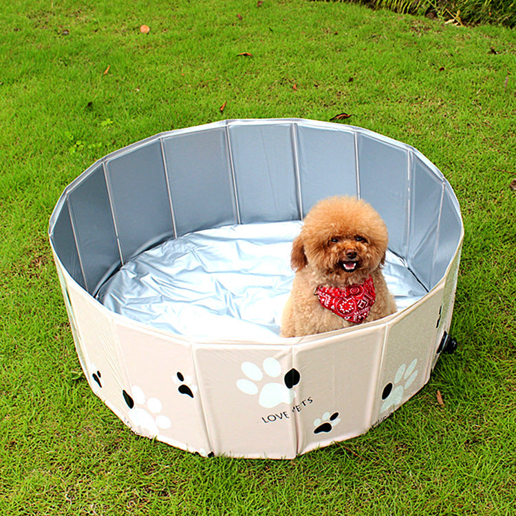 Dog Swimming Pool Spa Portable Indoor Outdoor Wash Bathing Tub Foldable - One Red Hill