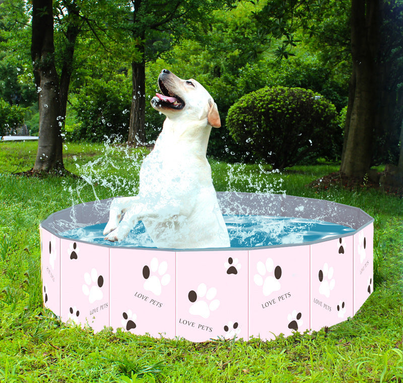 Dog Swimming Pool Spa Portable Indoor Outdoor Wash Bathing Tub Foldable - One Red Hill