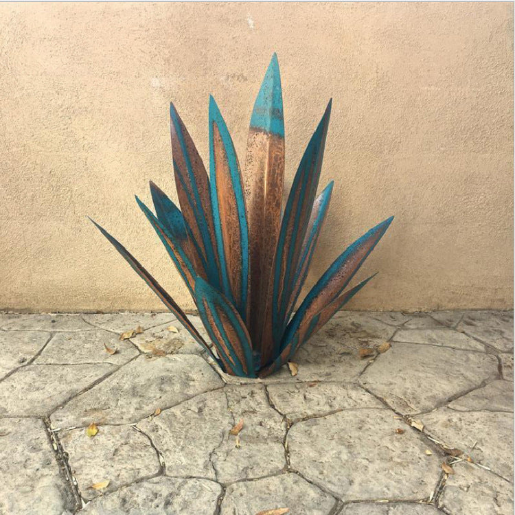 DIY Metal Art 9 Leaves Tequila Rustic Sculpture Rust Garden Yard Art Statues Craft Home Decor Signs Decoration - One Red Hill
