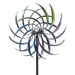 Outdoor Garden Crafts Double-layer Rotating Plug-in Iron Windmill