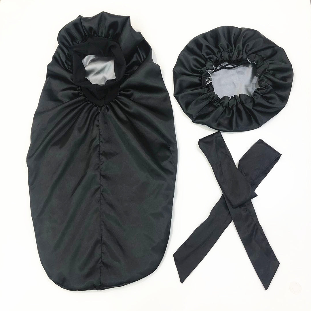 Satin  Sleep Oversized Day And Night Hat Salon Hat Hood