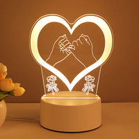 3D Lamp Acrylic USB LED Night Lights Neon Sign Lamp Xmas Home Decorations For Room Decor Valentines Day Gifts - One Red Hill