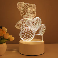 3D Lamp Acrylic USB LED Night Lights Neon Sign Lamp Xmas Home Decorations For Room Decor Valentines Day Gifts - One Red Hill