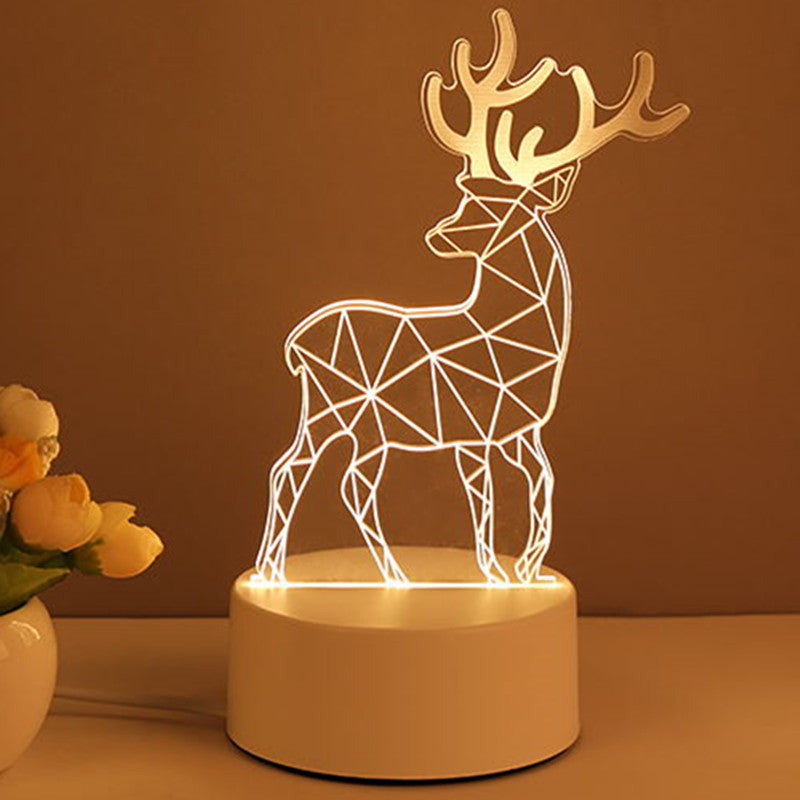 3D Lamp Acrylic USB LED Night Lights Neon Sign Lamp Xmas Home Decorations For Room Decor Valentines Day Gifts - One Red Hill
