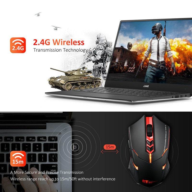 Power-Saving Silent Luminous Wireless Mouse - One Red Hill