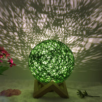 Hot Selling Creative Linen Table Lamp Novel and Unique LED Intelligent USB7 Color RGB16 Color Remote Control Rattan Ball Lamp - One Red Hill