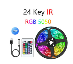 LED Strip Lights RGB APP Control Color Changing Lights with 24 Keys Remote Mode for Room Decoration Bluetooth TV SMD5050 RGB - One Red Hill