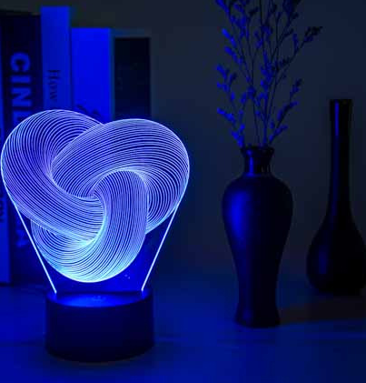 Twist Abstract LED 3D Night Light Touch Colorful Acrylic 3D Table Lamp Decoration Lighting Baby Sleeping Mood Lamp Best Gift - One Red Hill