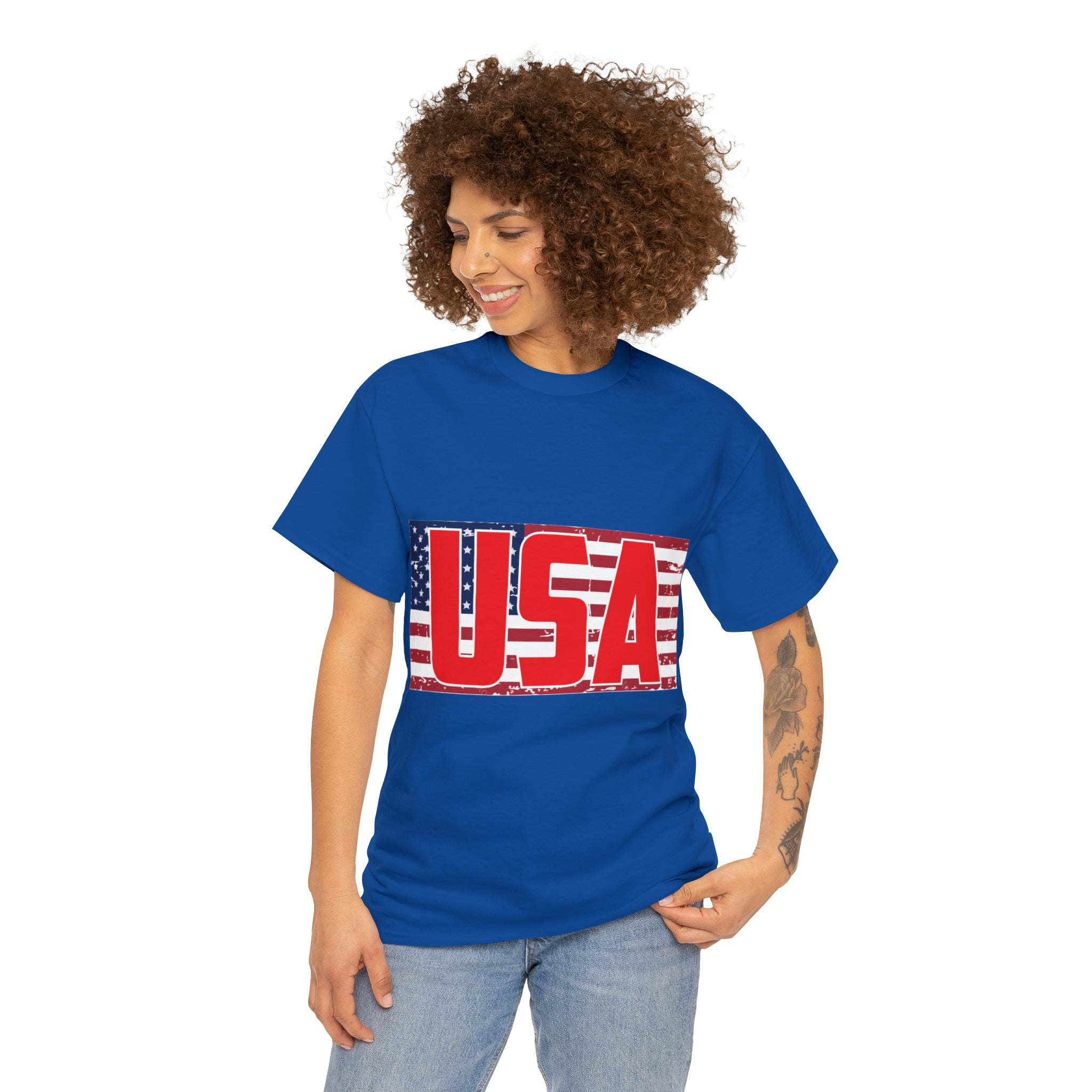 USA - Land Of The Free And The Home Of The Brave - Unisex Heavy Cotton Tee - One Red Hill