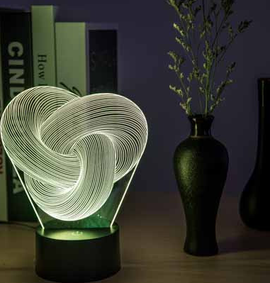 Twist Abstract LED 3D Night Light Touch Colorful Acrylic 3D Table Lamp Decoration Lighting Baby Sleeping Mood Lamp Best Gift - One Red Hill