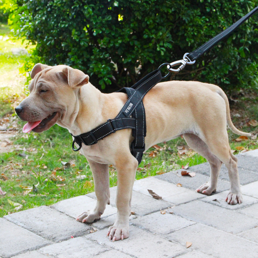 Dog Harness Leash Rope Set Adjustable Dogs Chest Back Traction Rope Puppy Pet Durable Outdoor Walking Rope Chain Belt - One Red Hill