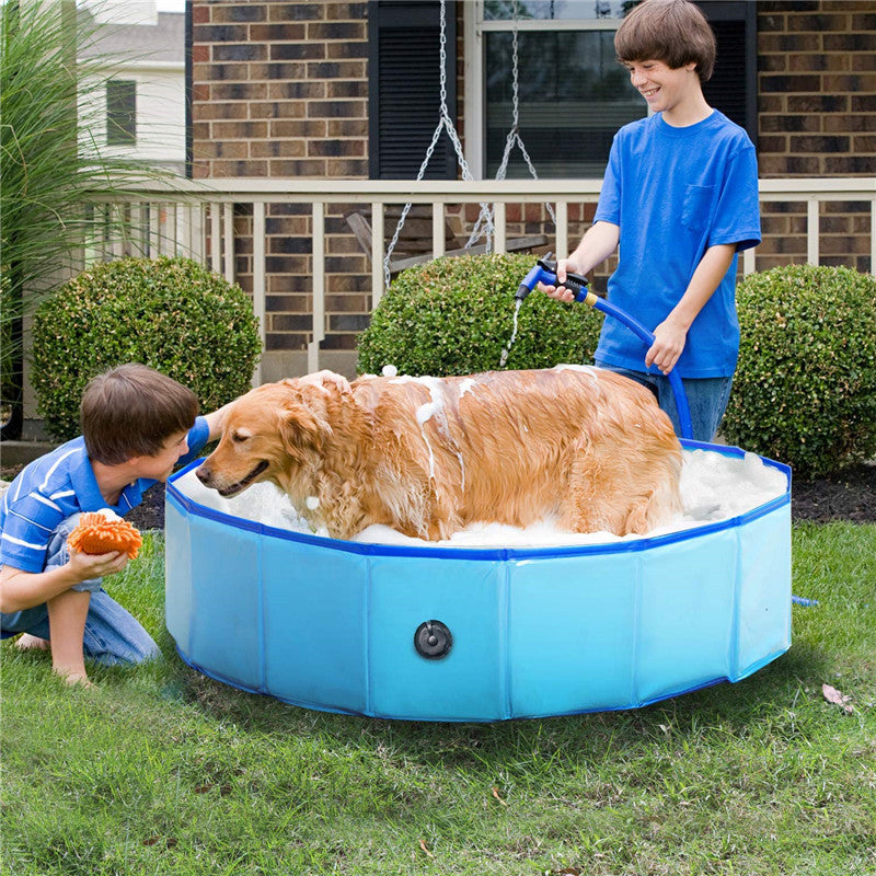 Foldable Dog Pool Pet Bath Swimming Tub Bathtub Outdoor Indoor Collapsible Bathing Pool For Dogs Cats Kids Pool - One Red Hill
