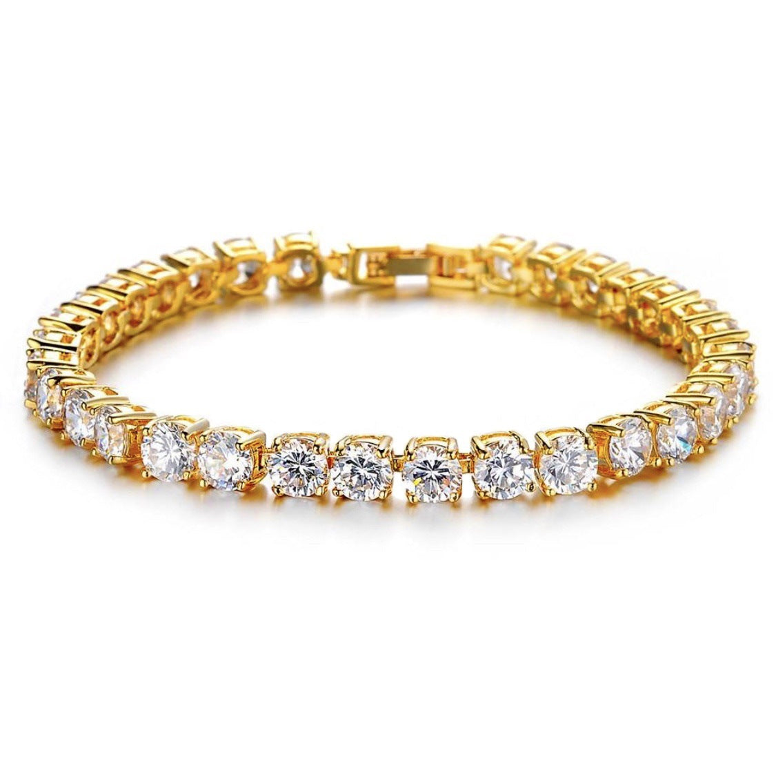 Hip Hop Bracelet Iced Out Single Row Rhinestones Chain Bling Tennis Charm Bracelets Zirconia Bracelets Link Chain Jewelry - One Red Hill