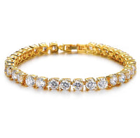 Hip Hop Bracelet Iced Out Single Row Rhinestones Chain Bling Tennis Charm Bracelets Zirconia Bracelets Link Chain Jewelry - One Red Hill