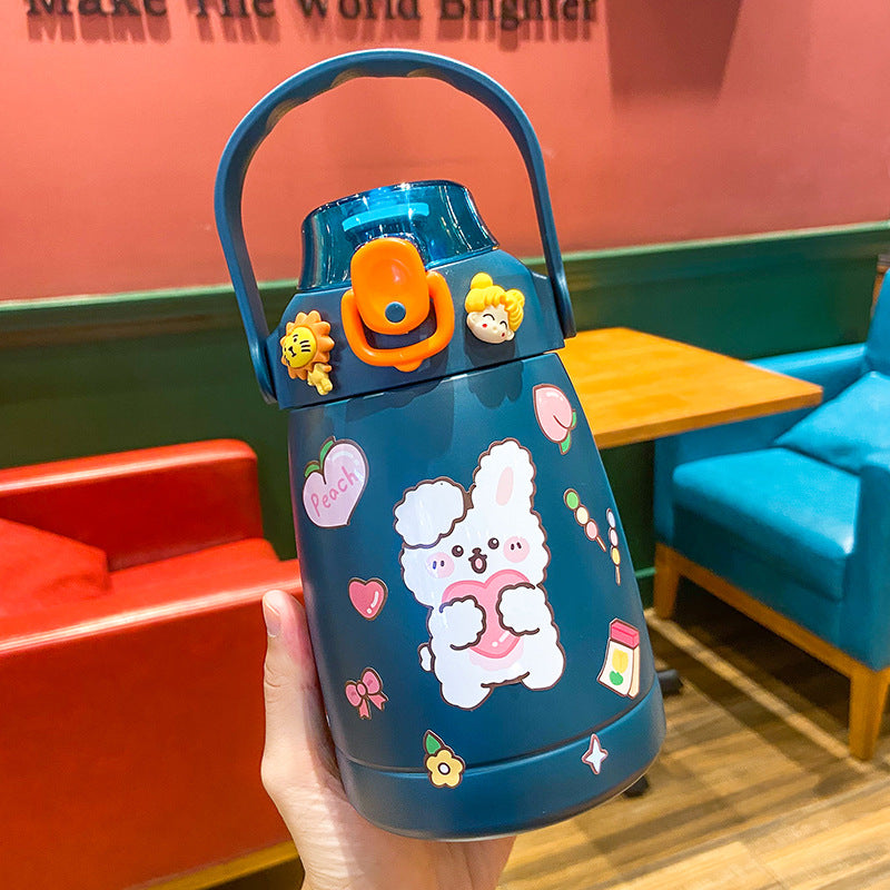 High-value Net Celebrity Large-capacity Big Belly Vacuum Flask Cute Cartoon